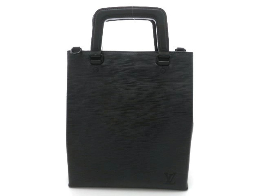 LOUIS VUITTON Sac Plat Fold 2way Shoulder Bag Epi Noir Black